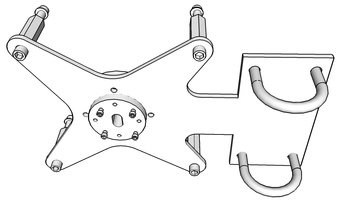 Antenna flange for flexible waveguide, RAy, R120, 10/11 GHz