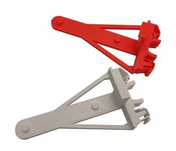 DIN rail holder for Mikrotik hEX and hAP series (ports down)