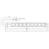 Distribution board SCHUKO, 19", 9x socket, cable 3m