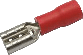 Faston socket with 6.3 mm insulation for cable 0.5-1.5 mm^2