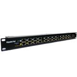 Gigabit shielded 12-port passive PoE panel