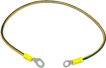 Grounding cable yellow-green, 6mm2, 0.5 m