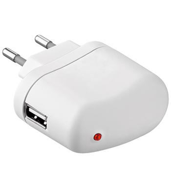 Napájecí a nabíjecí adaptér 230V na USB, 1A, bílá barva