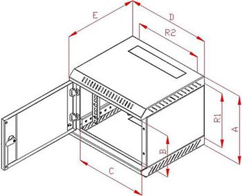 RACK Triton, 10", 6U, 310x260mm, wall-mounted-RBA-06-AS3-CAX-C1